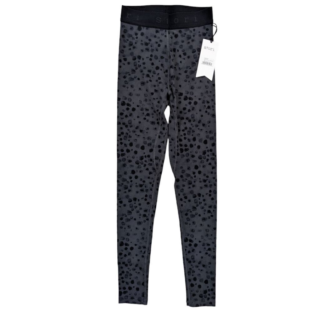 Stori. Women's Hero Tight Leggings Leopard Print Hazy Spot - Slate/Onyx Sz 2 NWT